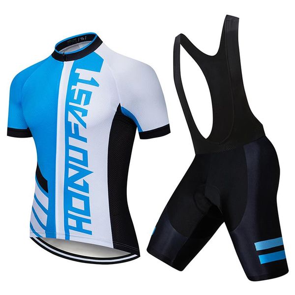 

racing sets summer cycling jersey breathable and quick dry blue white bicycle clothing men short sleeve shirt bike bib shorts, Black;blue