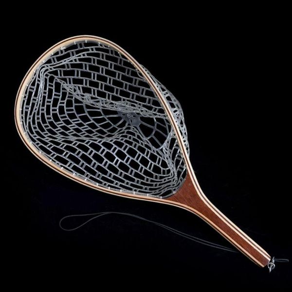 

fishing accessories wooden handle hand weaving net nylon rubber gear export supplies