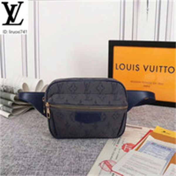 

brand designer luxury m44741 denim embroidered fanny pack grey women handbags iconic bags handles shoulder bags totes cross body bag clu, Red;black