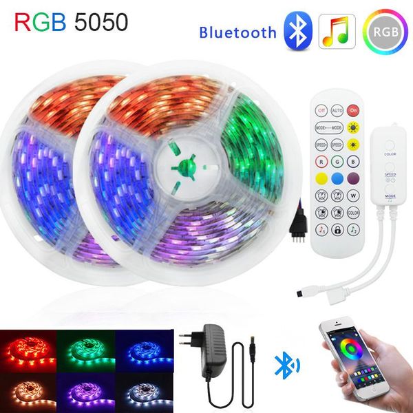 

strips 5m 10m 15m bluetooth music led strip light rgb smd 2835 flexible ribbon fita tape diode dc12v christmas lights