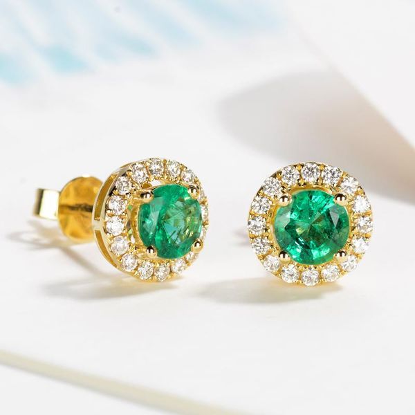 

stud earrings for women classic style + green cubic zircon optional fashion jewelry yellow gold color women's earring e754, Golden;silver
