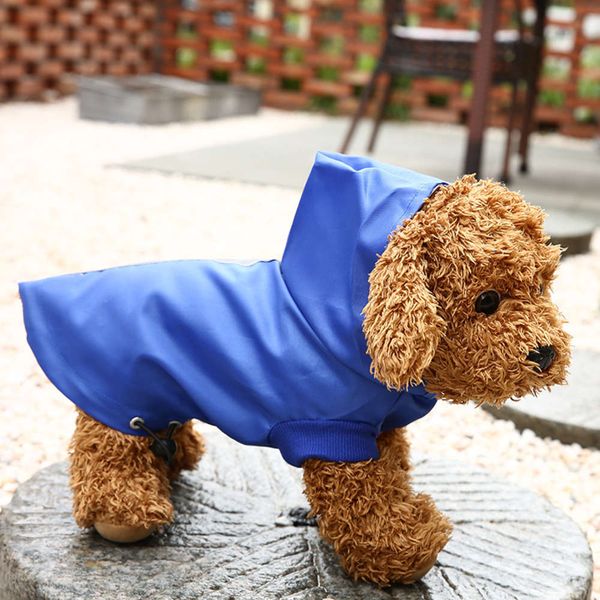 

summer dog hooded reflective waterproof clothing small pet raincoat