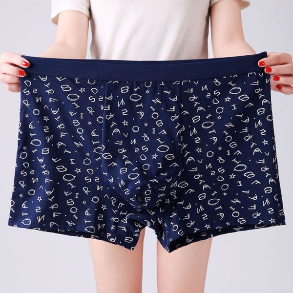 

men's underwear 140-260kg medium waist plus cotton large flat angle men's loose fat underwear 8805, Black;white