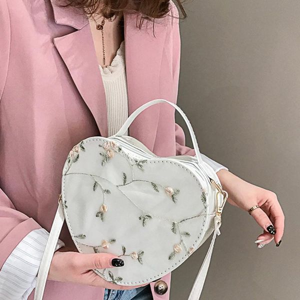 

evening bags women handbags fashion zipper bag for lady heart-shaped wild messenger shoulder femme crossbody no pocket soft