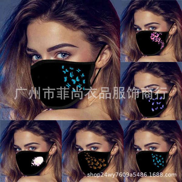 

butterfly piece black single printing series protective mask