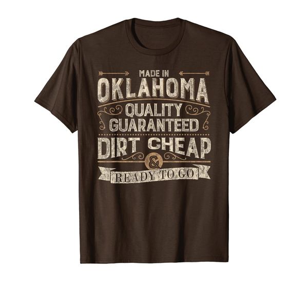 

funny made in oklahoma retro vintage style home state t-shirt, White;black