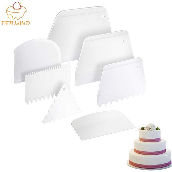 

baking & pastry tools plastic cake decorating/icing scraper dough cutter icing smoother cakes scraper/comb decoration 050