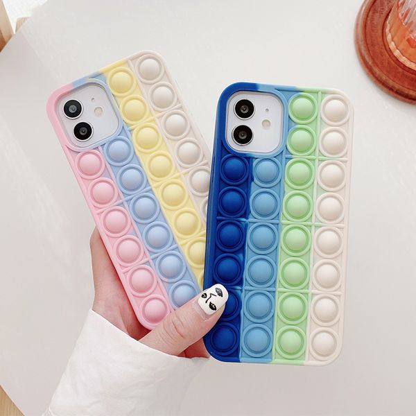 

push it stress relief cases for iphone 13 12 mini 11 pro fidget toys press soft silicone cover xr xs max 7 8 plus se 2