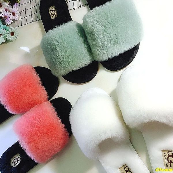 

women slippers winter shoes flat sweet home woman indoor fur warm soft slip on black pink grey female slipper