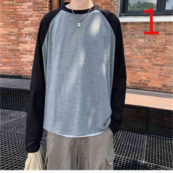 

men's t-shirts tide brand winter cotton t-shirt round neck korean slim long-sleeved stripes m4st, White;black