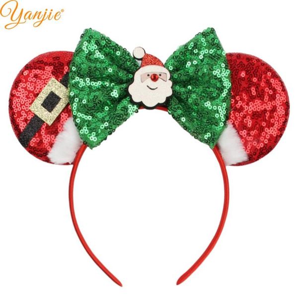 

hair accessories christmas santa claus mouse ears headband for women peppermint candy hairband girls festival bow party