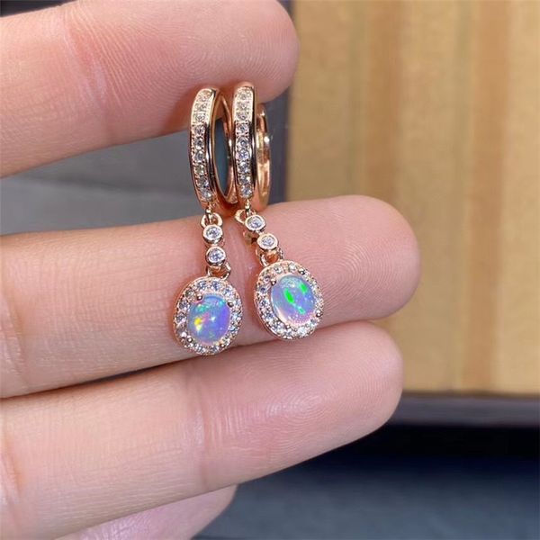 

natural opal 925 silver ladies graceful luxury fashion elegant design temperament earrings, Golden;silver