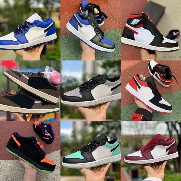 

new game royal 1 mens basketball shoes low court purple white red shadow glow bred gray black toe designers 1s women skateboard shoes 10l748