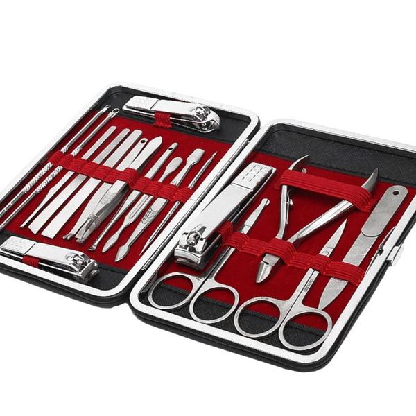 

nail art kits 18pcs stainless steel clippers manicure set acne/ nose /horniness removing tools portable clipper tool