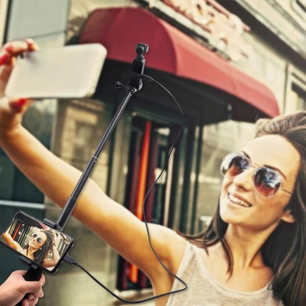 

extended transfer portable black lock abs holder monopod cable phone clip selfie stick rod camera for dji osmo pocket monopods