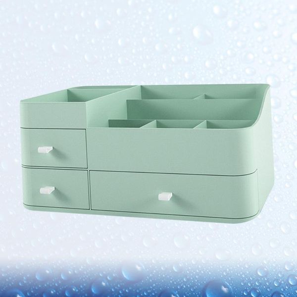 

1pc household cosmetic storage box deskmakeup organizer holder cosmetics with drawer (green) boxes & bins