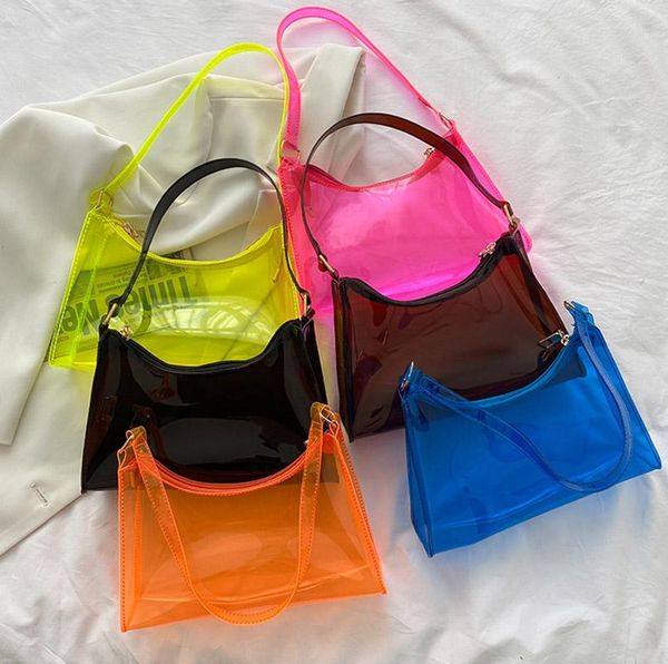 

waist bags wholesale ladies shoulder dumpling purses jelly female 2021 summer clear crossbody transparent underarm handbags for women