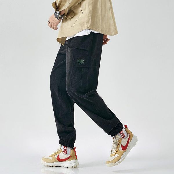 

men's pants 2021 oversized men cargo streetwear mens jogging sweatpants casual elastic waist harem male large size 8xl, Black