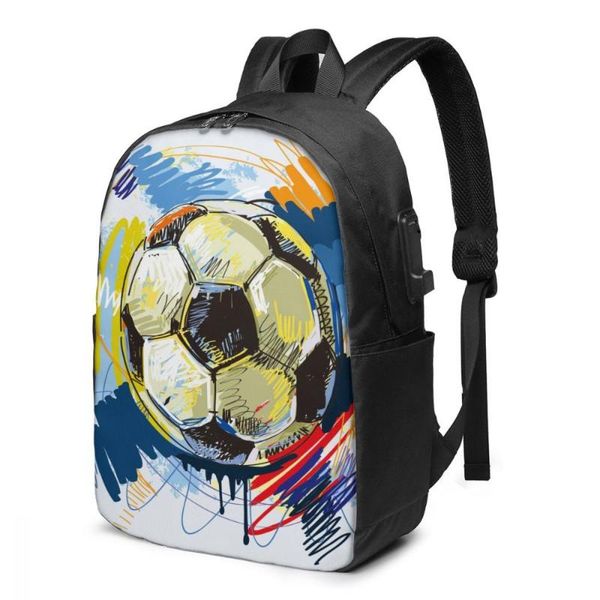 

backpack teenage for school boy girl soccer futbol bag usb charging bookbag