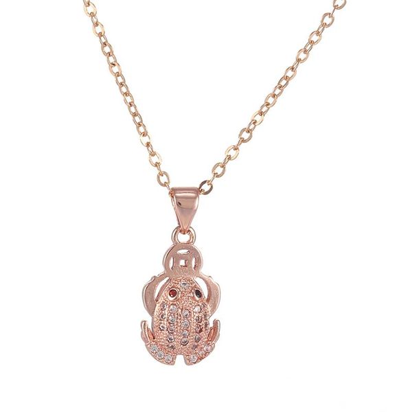 

pendant necklaces jewelry lucky zircon frog charms necklace for women men accessories choker chain pendants friend bijoux colares, Silver
