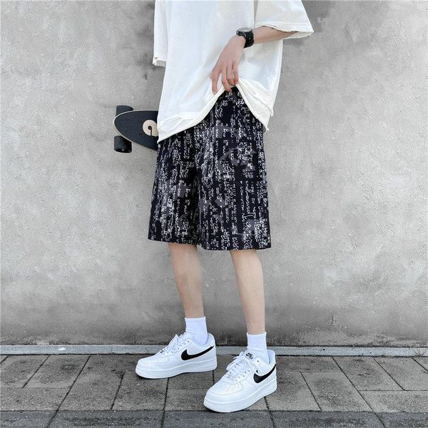 

men's shorts summer casual men streetwear printing 2021 fashion board for man, White;black