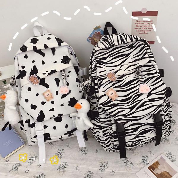 

backpack pupil cute cow women kawaii large capacity school bags for teenage girls korean lightweight travel backpacks ladies