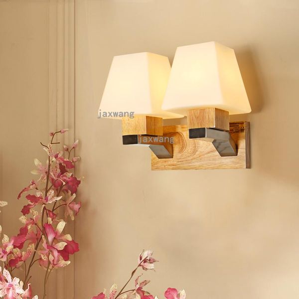 

wall lamp nordic wood living room loft deco art light japanese bedside bedroom sconce corridor aisle dining el