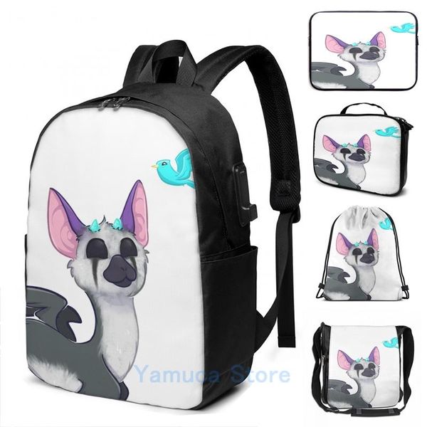 

backpack funny graphic print trico the last guardian usb charge men school bags women bag travel laptop