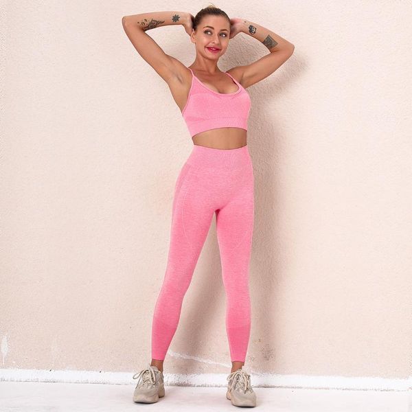 

yoga outfit workout suits seamless athletic high waist tight 2pcs women set sportswear gym fitness clothing leggings stretchy bra pants