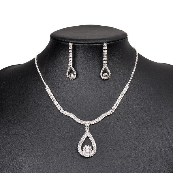 

earrings & necklace jewelry accessories,fashion sets. bridal jewelry, zircon set, Silver