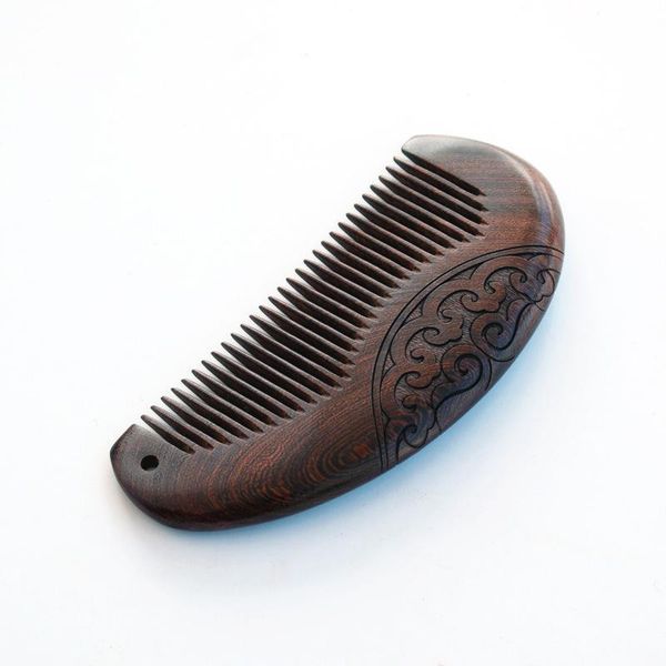 

fine gold sandalwood comb black green mother's day gift hair brushes, Silver