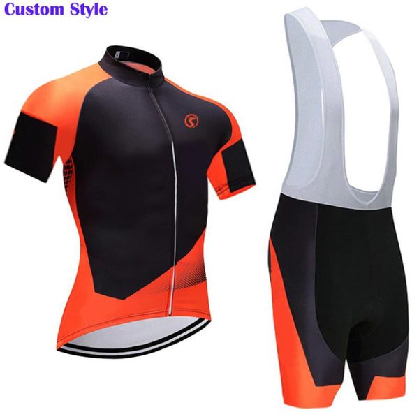 

racing sets 2021 orange custom design cycling jersey long sleeves ropa ciclismo quick dry 20d gel pad shorts bike jacekt wear set, Black;blue