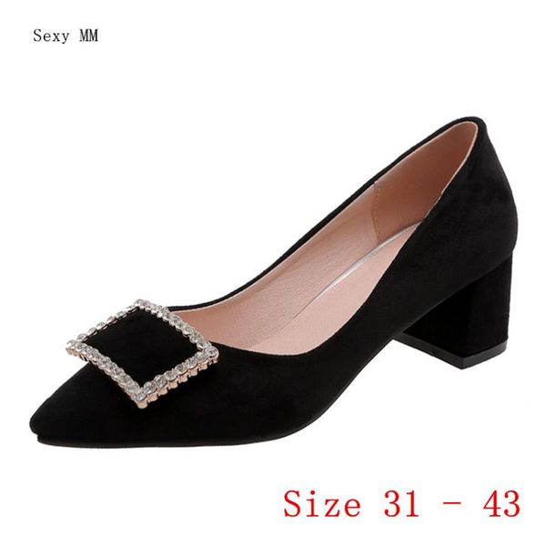 

pumps women oxfords career shoes med high heels woman heel small plus size 31 32 33 - 40 41 42 43 dress, Black