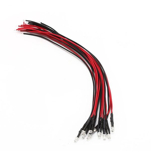 

car headlights 10pcs dc 12v 18cm 3mm pre wired led lamp light bulb emitting diode