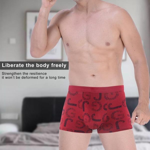 

underpants 4pcs boxer shorts u convex printed men stretchy lightweight for living room, Black;white