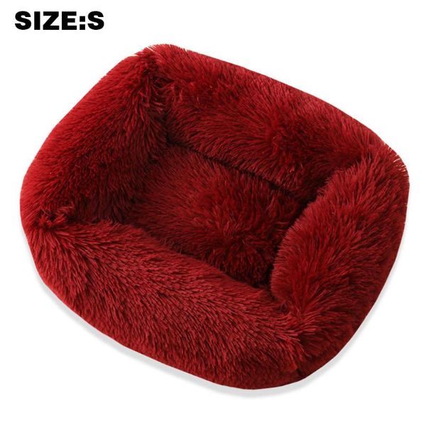 

kennels & pens washable basket sleeping mat square plush home anti slip soft winter warm travel cat bed kennel portable indoor outdoor