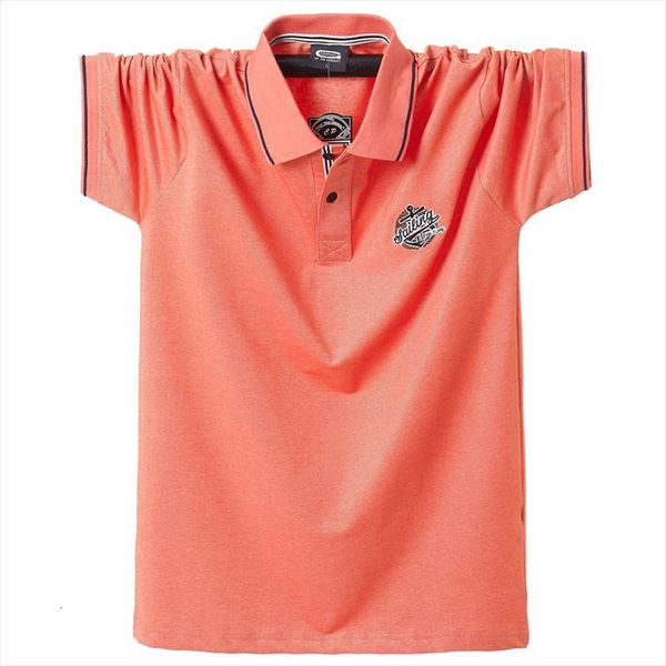 

summer shirts pure cotton mens polos short sleeve embroidered emblem simple shirt oversized 5xl solid, White;black