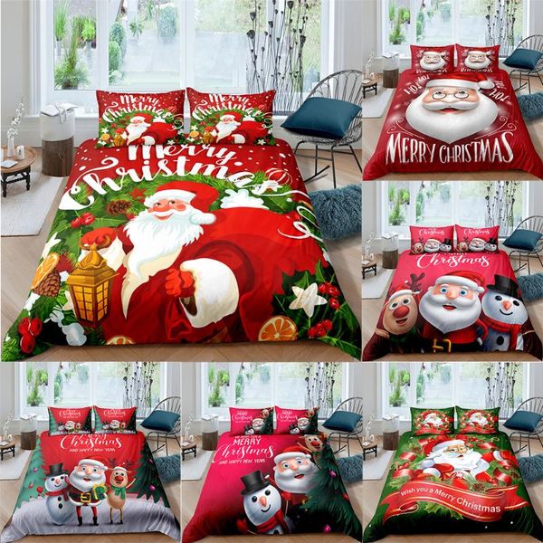 

bedding sets 3d christmas set comfortable santa snowflake print quilt duvet cover and pillow cases