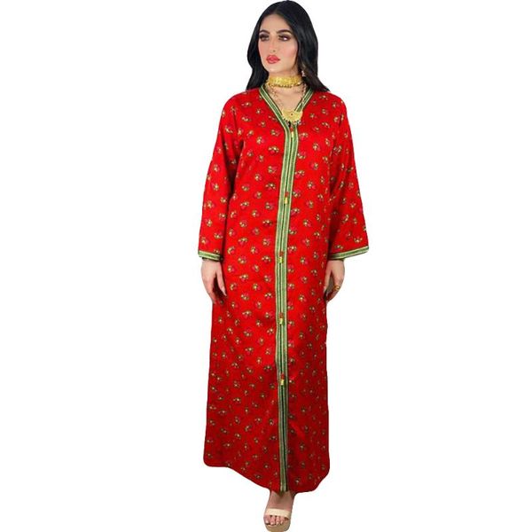 

ethnic clothing abaya dubai turkey muslim fashion dress arabic kaftan european islamic african for women robe musulman femme, Red