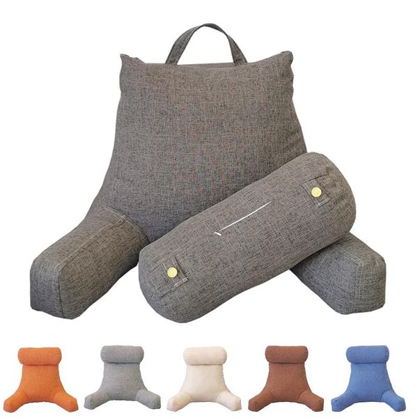 

cushion/decorative pillow detachable big backrest reading bed rest lumbar support chair cushion with arms plush memory foam fill for home of