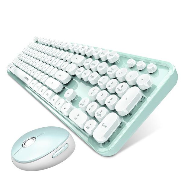 

keys wireless keyboards keycaps 2.4g mouse for lapnotebook computer keyboard pc gamer home office green combos