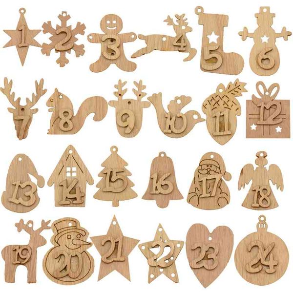 

creative christmas 1-24 digital label countdown gifts wooden decorations crafts