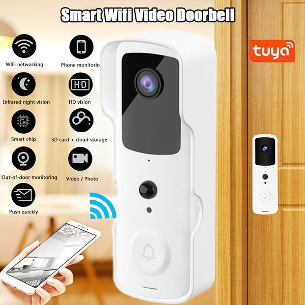 

smart home control tuya 1080p hd video doorbell camera wifi wireless door bell outdoor mini intercom two way audio