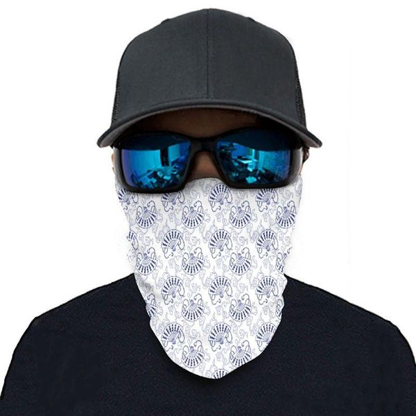 

japanese fan blue 12 in 1 multi-functional head wraps outdoor magic headbands for dust/outdoors/festivals/sports women r58b cycling caps & m, Black