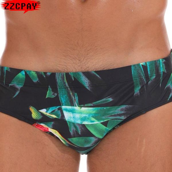 

two-piece suits 2021 low waist men water sports swim breifs swimsuit waterproof swimwear sweatpants printing color swimming trunks