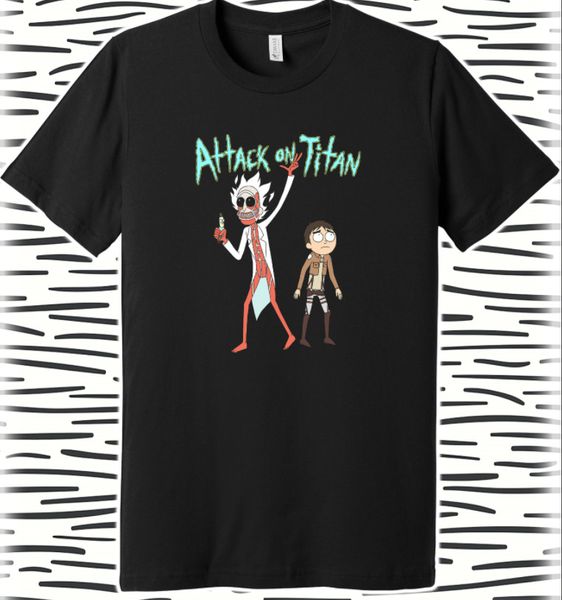 

r1 attack on titan colossal levi mad scientist manga cartoon mashup black tshirt, White;black