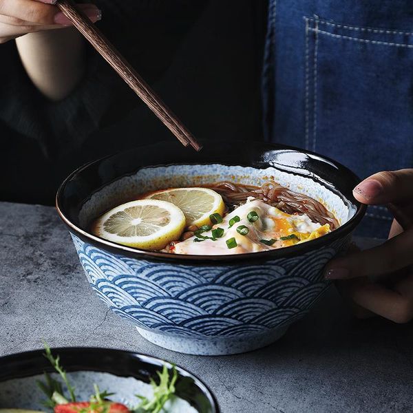 

bowls japanese ceramic rice bowl ramen salad noodle soup restaurant kitchen tableware home decoration