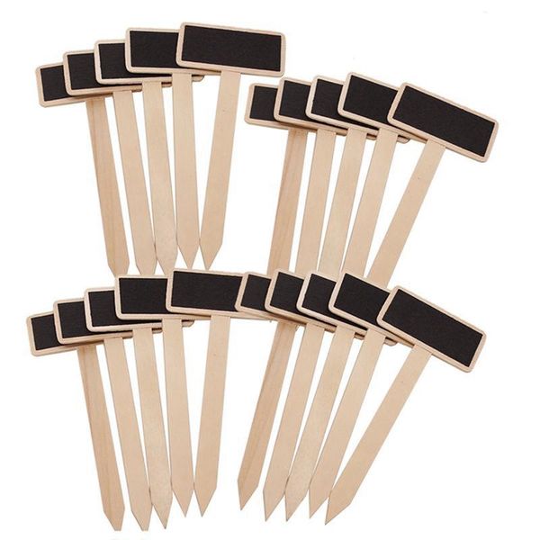 

40pcs mini wooden chalkboard plant markers blackboard signs garden flowers and plants tags decoration tools decorative objects & figurines