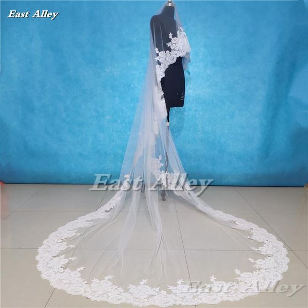 

bridal veils france lace wedding veil one layer 3 m long no comb, Black