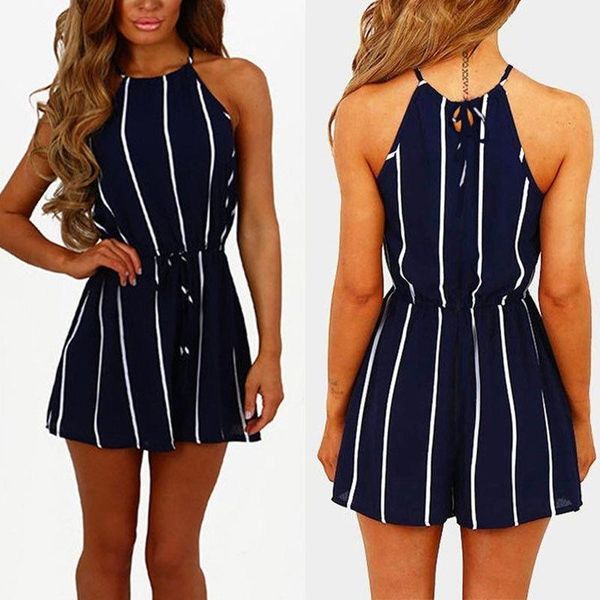 

women's jumpsuits & rompers women jumpsuit romper bodycon playsuit clubwear shorts party sleeveless side stripe womens 2109 summer, Black;white